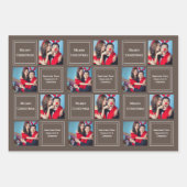 Kerstfoto Collage Persoonlijke Sjabloon Inpakpapier Vel (Voorkant)