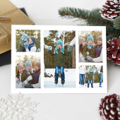 Kerstfoto Collage Red Green Snowflake Feestdagenkaart