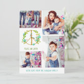 kerstfoto-collage | Vrede op aarde Feestdagenkaart (Staand voorkant)