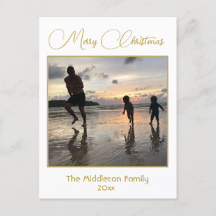 Kerstfoto Elegant Goud Briefkaart