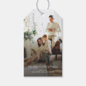Kerstfoto Elegant Modern Cadeaulabel (Voorkant)