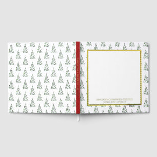 Kerstfoto Gastboek Waterverf Tree Pattern Gastenboek