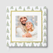 Kerstfoto Gastboek Waterverf Tree Pattern Gastenboek (Voorkant)