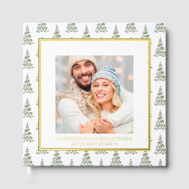 Kerstfoto Gastboek Waterverf Tree Pattern Gastenboek