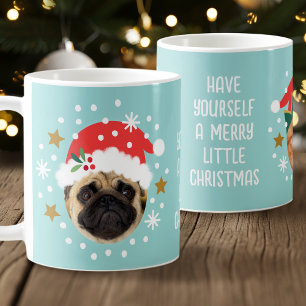 Kerstfoto Grappig Elf Santa Pet Blauw Koffiemok