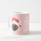 Kerstfoto Grappig Elf Santa Pet Roze Koffiemok (Voorkant links)