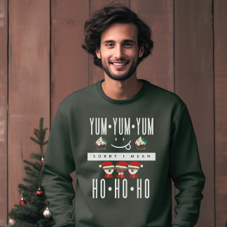 kerstfoto Ho Ho Funny Foodie Quote Typografie Trui
