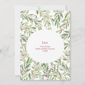 Kerstfoto Holly en Berries Feestdagenkaart (Achterkant)