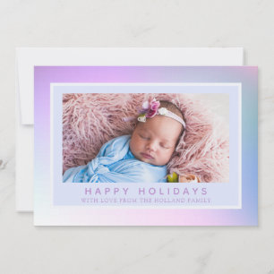 Kerstfoto Hologram Pastel Feestdagenkaart