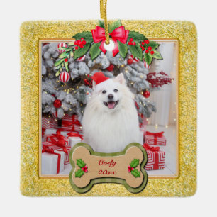 Kerstfoto huisdier, aandenken voor hondenliefhebbe keramisch ornament