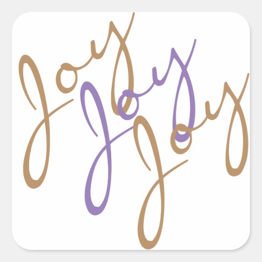 kerstfoto Joy Joy Typography Art Vierkante Sticker (Voorkant)