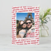 Kerstfoto kaart *Kerst Graffiti* (Staand voorkant)