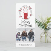 KERSTFOTO KAART | Moppige Doodle Giraffe Sjaal (Staand voorkant)