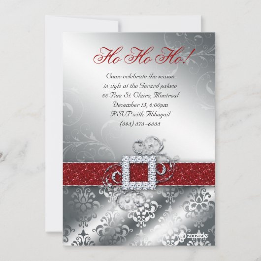 kerstfoto Kaart Santa Belt Glitter (Voorkant)