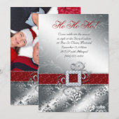 kerstfoto Kaart Santa Belt Glitter (Voorkant / Achterkant)