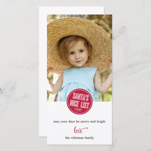 Kerstfoto kaart van Sinterklaas' goede lijst (Voorkant / Achterkant)