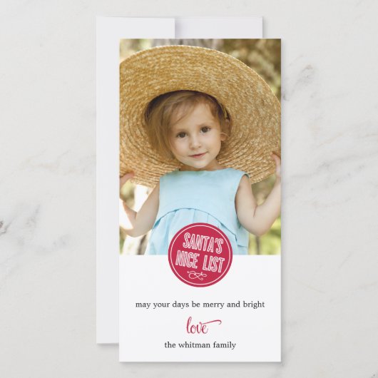 Kerstfoto kaart van Sinterklaas' goede lijst (Voorkant)