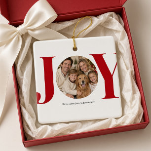Kerstfoto keramische ornament van het Rode Familie
