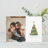 KERSTFOTO KERSTKAART | Kerstpapieren Boom (Staand voorkant)