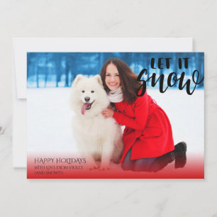 Kerstfoto laat het Sneeuwpenseelscript Feestdagenkaart