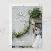 Kerstfoto met Botanische rand Feestdagenkaart (Voorkant)