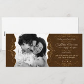  kerstfoto met Chocolade Brown Feestdagenkaart (Voorkant / Achterkant)