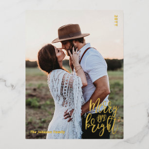 Kerstfoto met folie kerstkaart feestdagen briefkaart