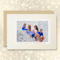 Kerstfoto met gouden pinstripes