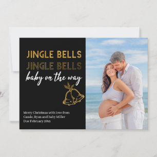 Kerstfoto met Jingle Bells en aankondiging zwanger