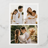 Kerstfoto met 'Merry and Married Heart Script' Folie Feestdagenkaart (Achterkant)