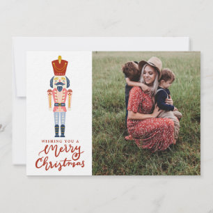 Kerstfoto met pastel Notenkraker  Feestdagenkaart