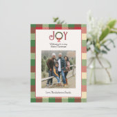 Kerstfoto met Plaid Feestdagenkaart (Staand voorkant)