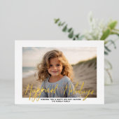 Kerstfoto - met script fijne feestdagen (Staand Voorkant)