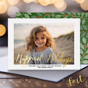 Kerstfoto - met script prettig kerstfeest folie feestdagenkaart