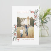 Kerstfoto met Vorstige Bessen Kaart (Staand voorkant)