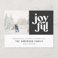 Kerstfoto moderne jogge typografie zwart