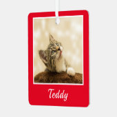 kerstfoto Naam Metalen Ornament (Voorkant links)