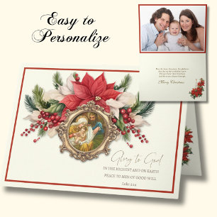 Kerstfoto Nativiteit Jezus Joseph Feestdagen Kaart