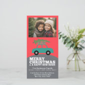 Kerstfoto - Nieuw huisadres verhuizen Feestdagenkaart (Staand voorkant)