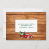 Kerstfoto Red Truck Rustic Wood 2 Sided Kaart (Achterkant)