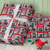 Kerstfoto rood inpakpapier