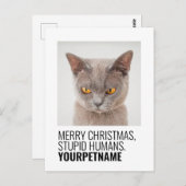 kerstfoto Simple Funny Pet Name Briefkaart (Voorkant / Achterkant)