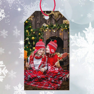 kerstfoto Sjabloon Cadeaus Labels Cadeaulabel