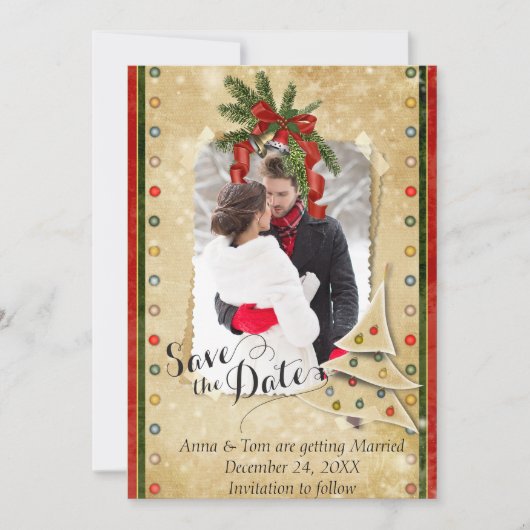 kerstfoto: sla de datum op save the date (Voorkant)