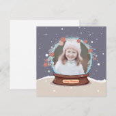 Kerstfoto Sneeuw Wereldbol Feestdagenkaart (Voorkant / Achterkant)