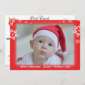 Kerstfoto Snowflake Kaart (Voorkant / Achterkant)