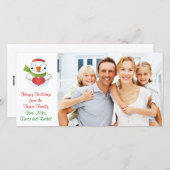 kerstfoto Snowman Feestdagenkaart (Voorkant / Achterkant)