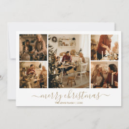 Kerstfoto vakantie Kaart (Goud)