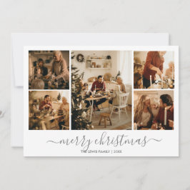 Kerstfoto vakantie Kaart (Silver)