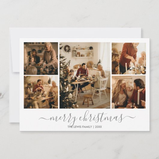 Kerstfoto vakantie Kaart (Silver) (Voorkant)